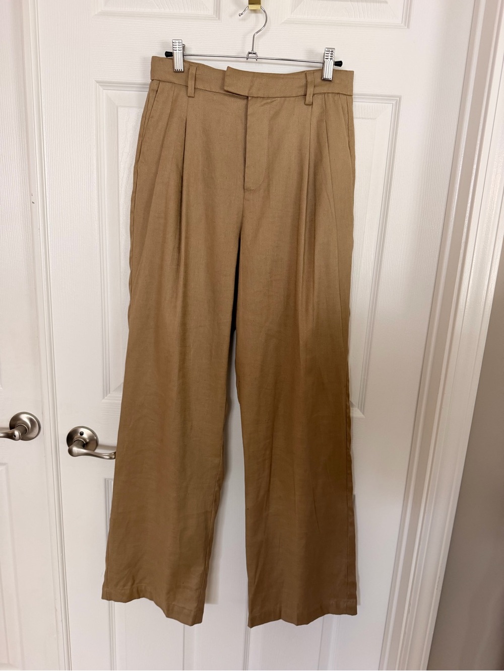Rails Wide-Leg Pleated Trousers in Khaki